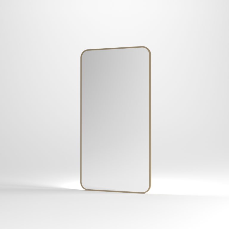Lustro Corner Gold LED - złote podświetlane zaokrąglone rogi - produkt lustro w ramie