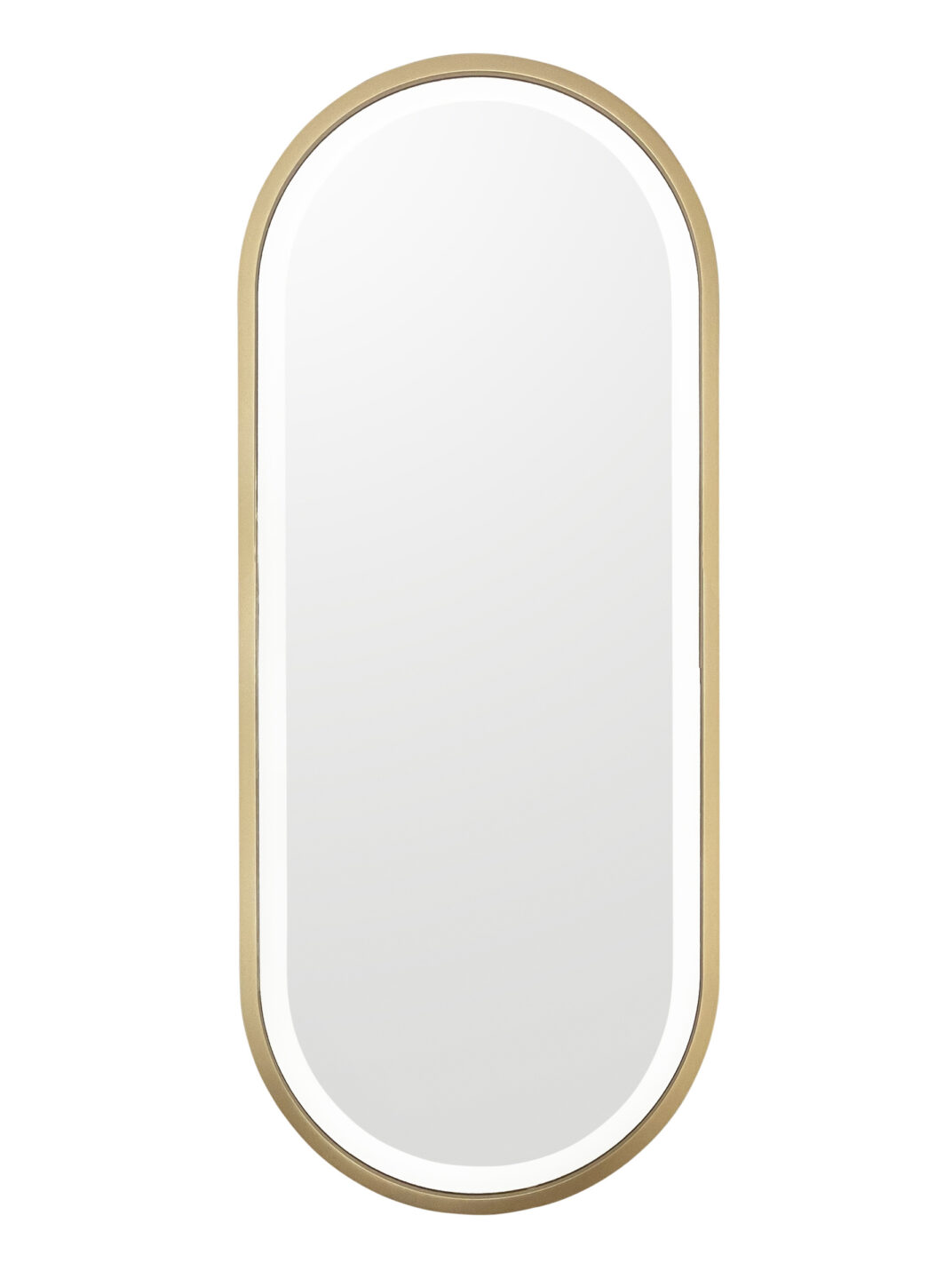 Lustro LED w złotej ramie do makijażu - model OVAL VANITY, odcień ramy Bright Gold