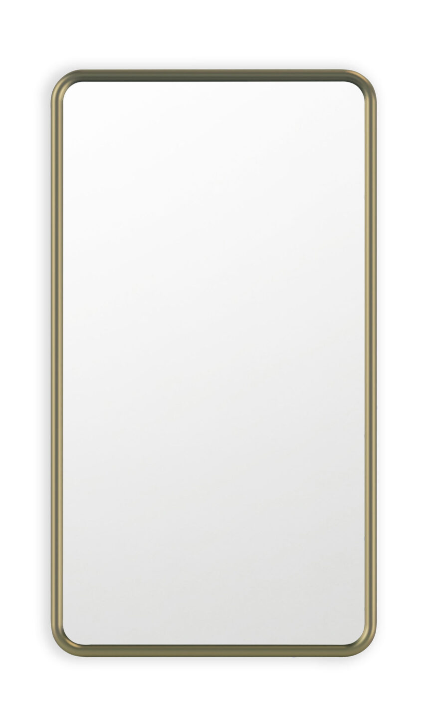 lustro Puffy Long w złotej ramie w kolorze Dark Gold