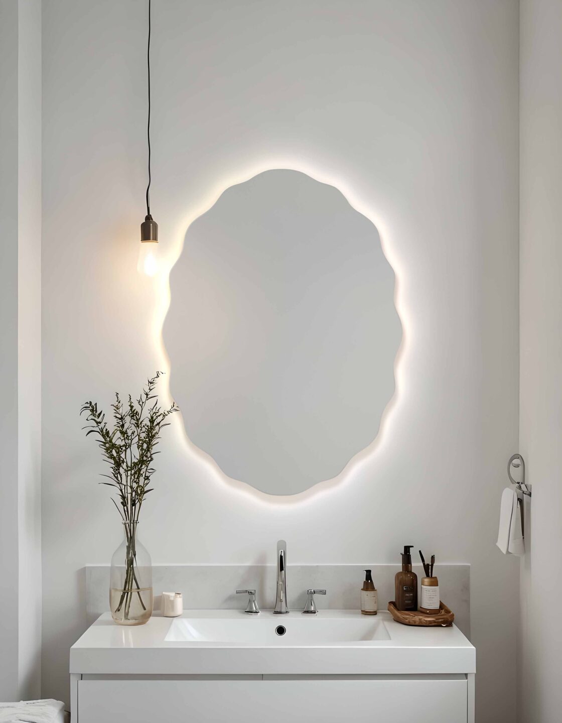 Lustro podświetlane RIBBON OVAL LED - idealne do wnętrz w stylu farmhouse